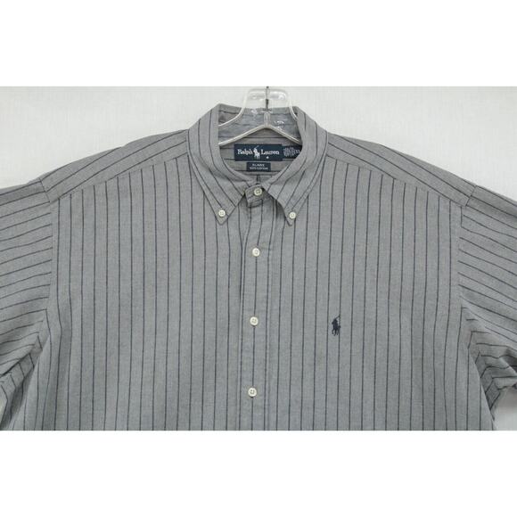 Vintage Polo Ralph Lauren Blake Shirt Men's XL Extra Large Heavy Cotton Gray - Picture 6 of 8